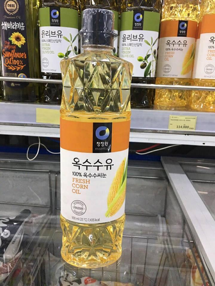 Dầu Ngô (Dầu Bắp) Daesang Hàn Quốc Chai 900ml - dovumart