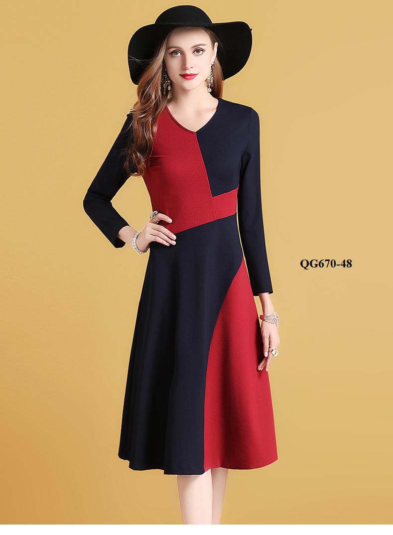 ĐẦM XÒE TAY DÀI PHỐI MÀU - SIZE S-6XL