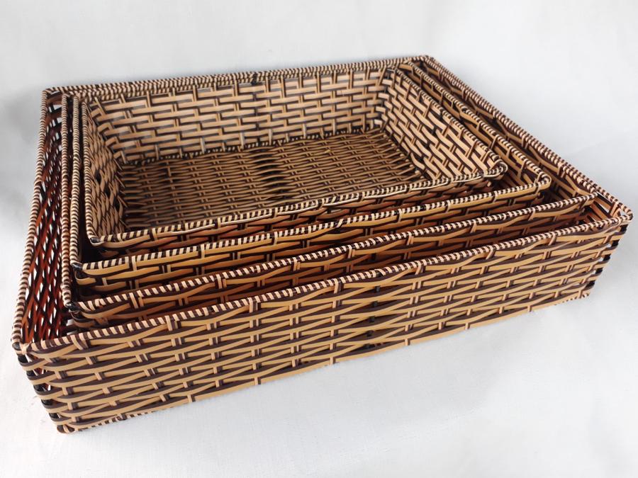 Khay chữ nhật to cạnh thẳng giả mây (37x27x8)