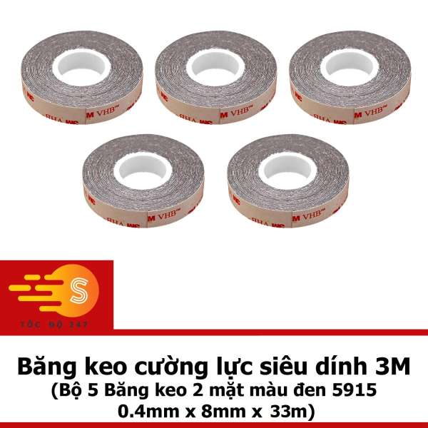 Bộ 5 Băng keo cường lực siêu mỏng 3M khổ 8mm x 33m VHB 5915-08