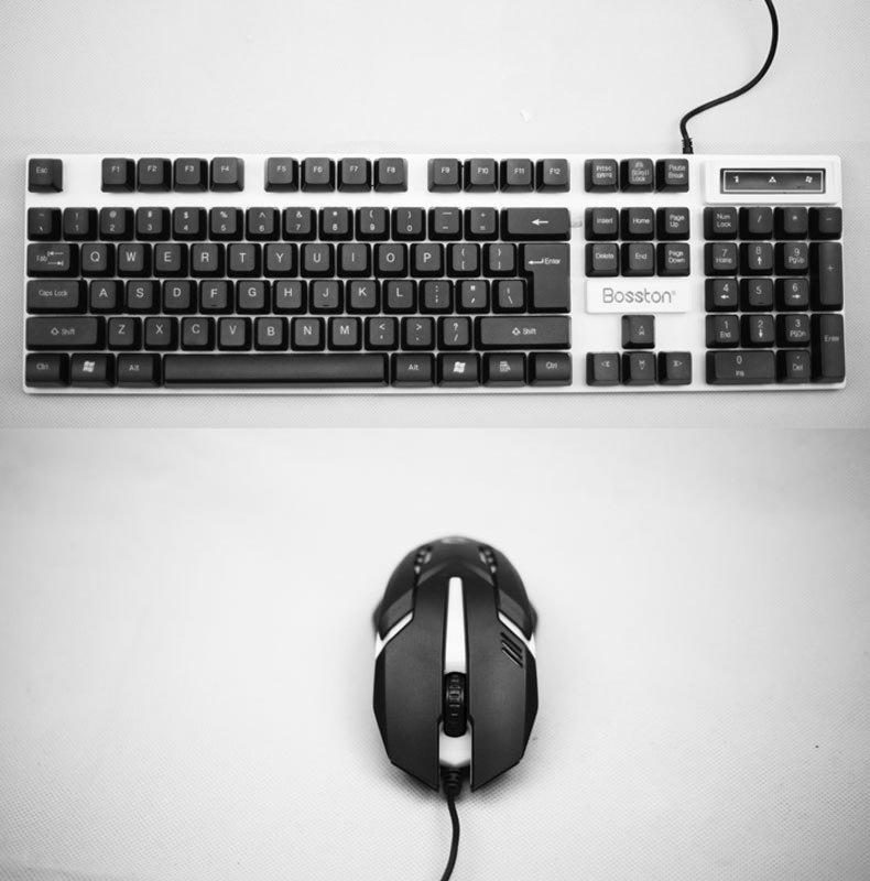 Bộ bàn phím giả cơ và chuột game Bosston 8310 led đa màu (Đen) - Hãng phân phối chính thức - Nhất Tín Computer