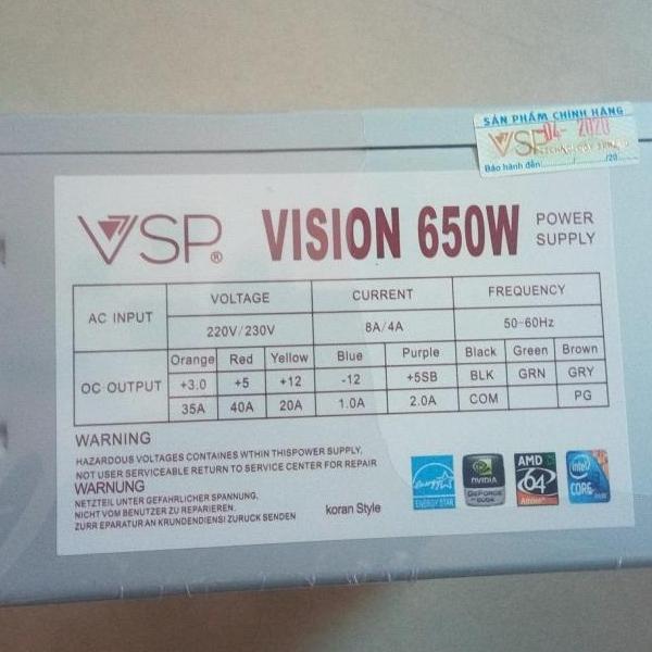 [HCM]Nguồn Vision 650W. Công suất mạnh. Ổn định