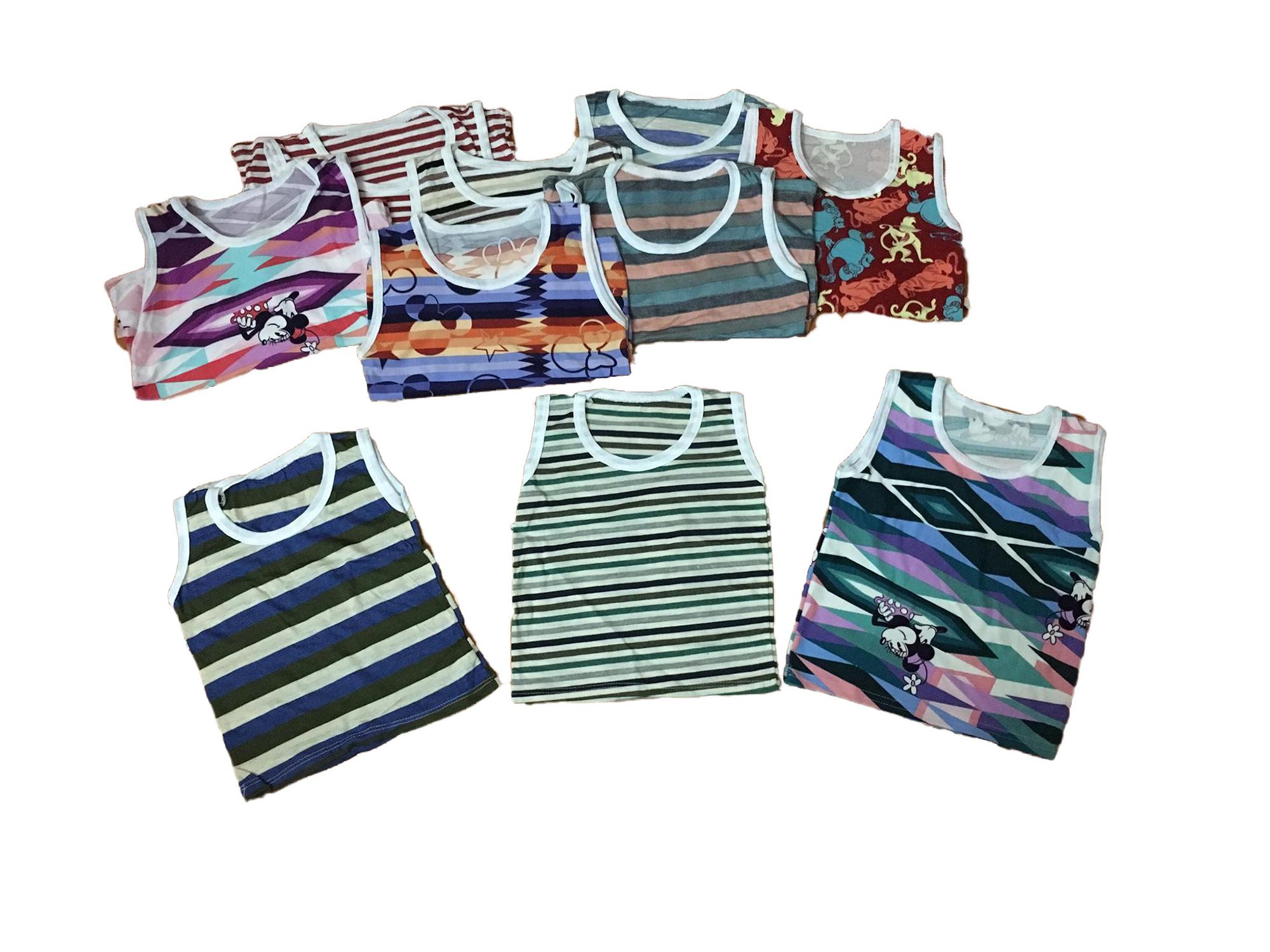 Áo ba lỗ bé trai chất cotton mầu sắc bất kỳ