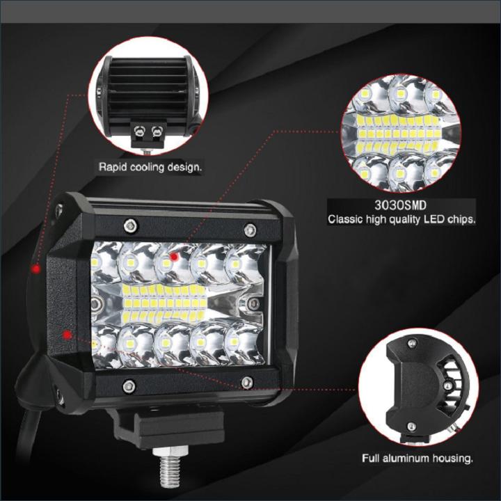 ĐÈN LED TRỢ SÁNG XE MÁY - Ô TÔ - 20LED 60W