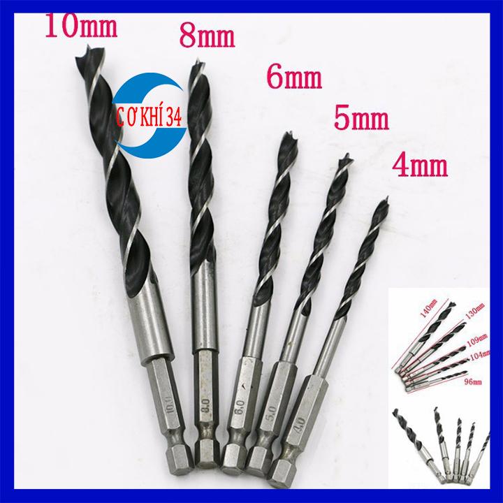 Bộ 5 mũi khoan có đầu định tâm chuôi lục giác