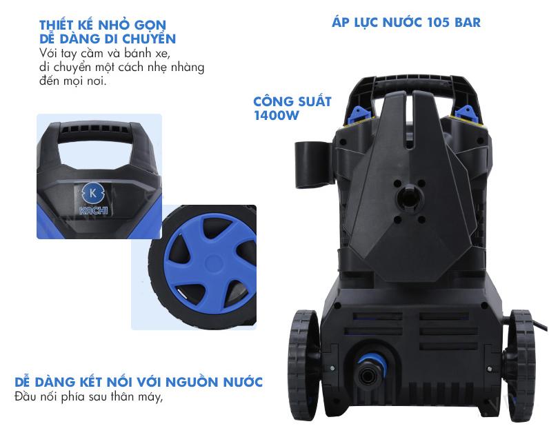 Máy rửa xe gia đình tự hút nước Kachi MK 2020