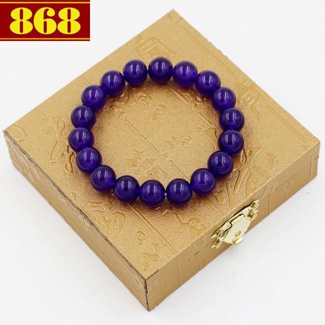 Vòng chuỗi tay thạch anh tím 12 ly 17 hạt