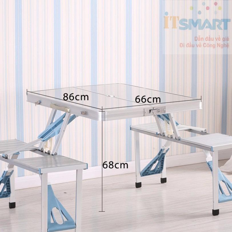 Bộ bàn ăn xếp gọn du lịch It Smart chất liệu nhôm siêu chắc (86x66x68)cm