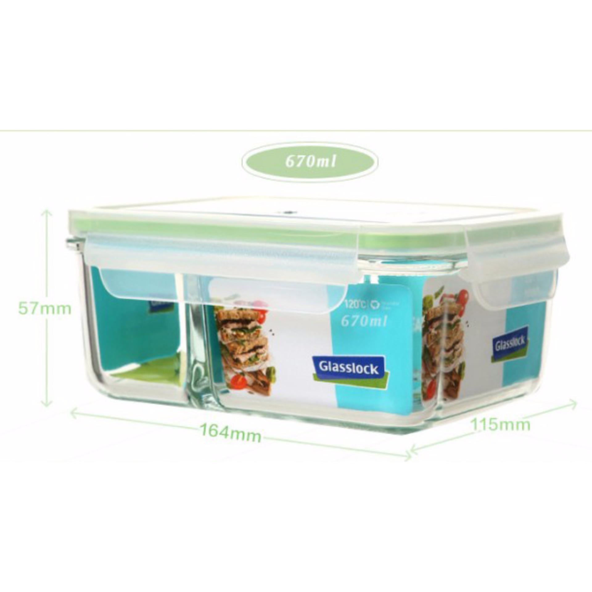 Hộp thủy tinh chia ngăn GlassLock 670ML