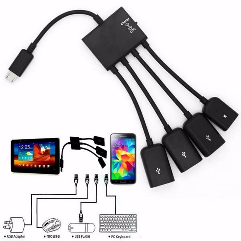 Dây chuyển OTG của micro usb chia 3 cổng vào