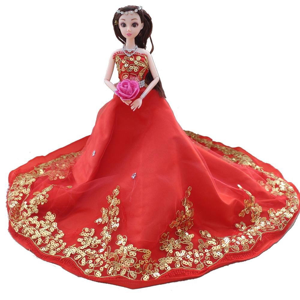 Búp Bê Cô Dâu 3D Cao Cấp 35cm Thướt Tha Minidoll đồ chơi bé gái