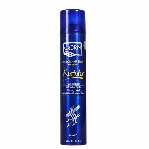 Keo xịt tóc cứng Glorin xanh 420ml