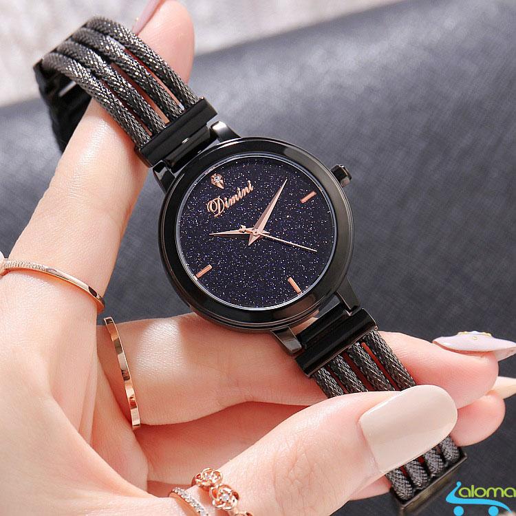 Đồng hồ nữ dây thép mặt đá Sapphire chống nước-chống xước tuyệt đối Dimini D5266