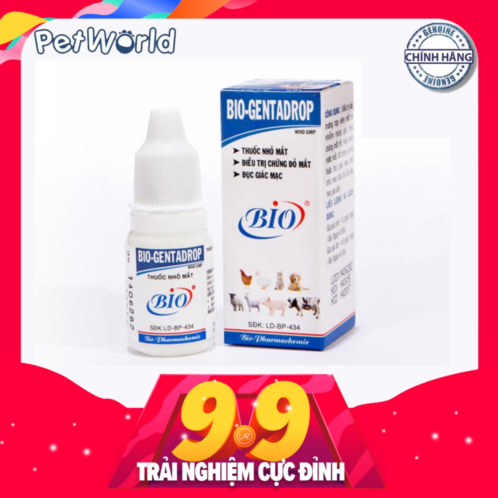 Thuốc Nhỏ Mắt Trị Viêm Mắt Chó Mèo Bio Gentadrop (10ml)