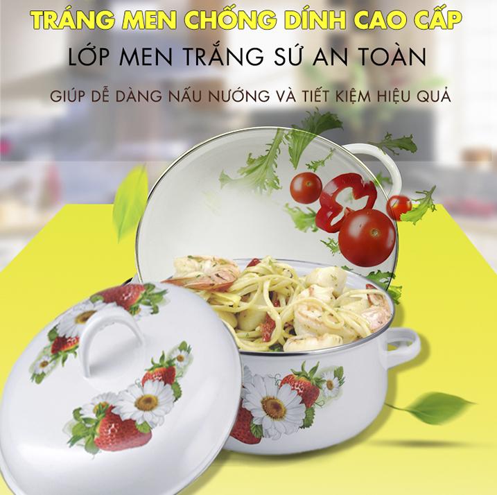 [HCM]Bộ 5 Nồi Tráng Men Cao Cấp Mishio