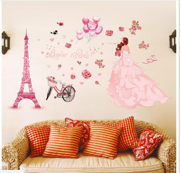 Decan dán tường Cô dâu tháp Paris  - XL8265-69