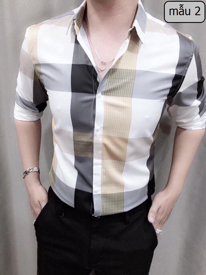 ÁO SƠ MI NAM CARO VẢI LỤA