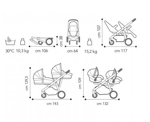XE ĐẨY ĐÔI OVO, MÀU XANH ĐẬM BRE781-051