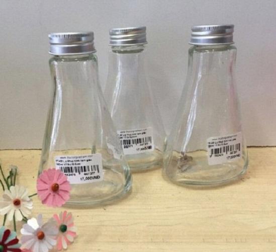 Combo 10 lọ thủy tinh Tam giác 180ml nắp Bạc