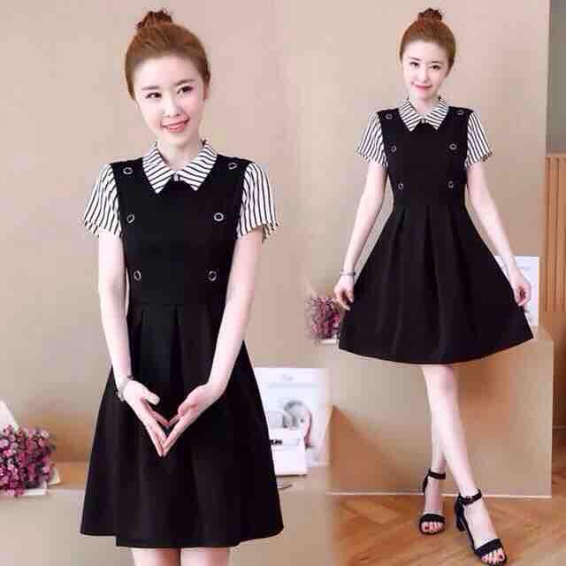 đầm xinh phối cổ sơmi