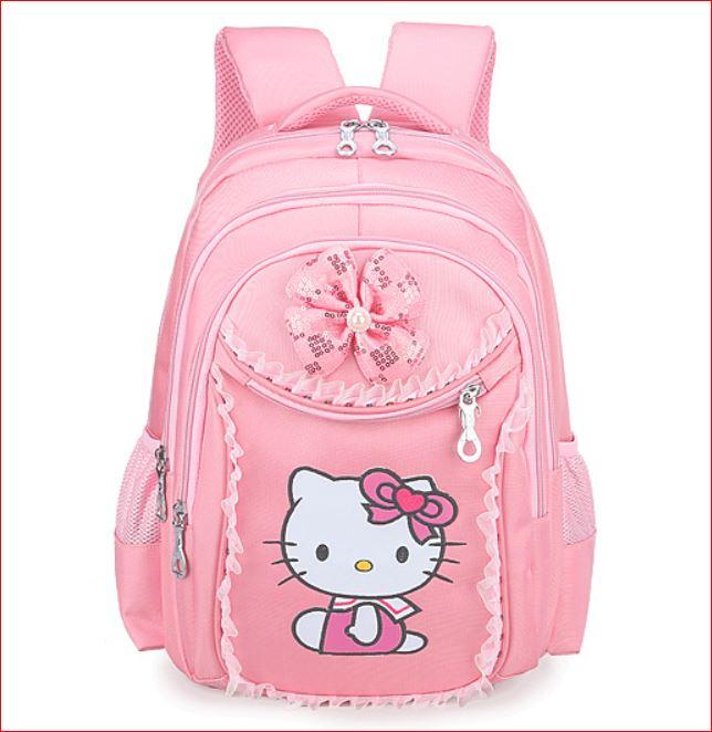 Ba lô cặp sách mèo KITTY đẹp cho bé gái cấp 1 (size lớn từ lớp 3 - 6, màu hồng phấn)