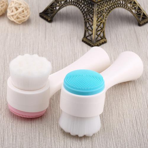 Dụng cụ cọ rửa mặt massage 3D, 2 đầu cầm tay
