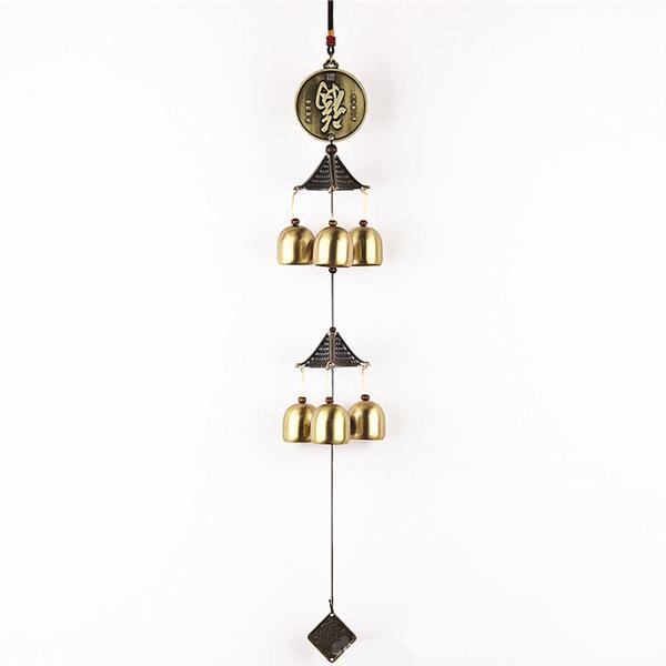 Chuông gió đồng phong thuỷ 6 quả chuông đồng - LPCGD1013