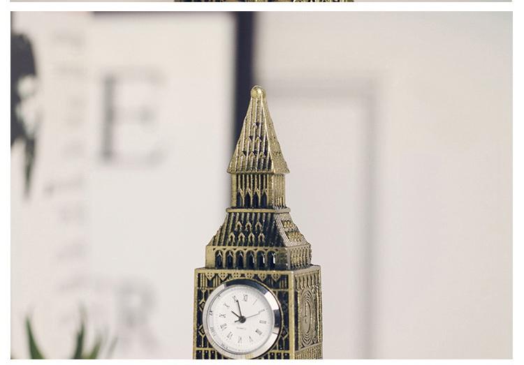 [HCM]Mô hình đồng hồ Big Ben cao 23 cm (màu vàng rêu mặt màu bạc)
