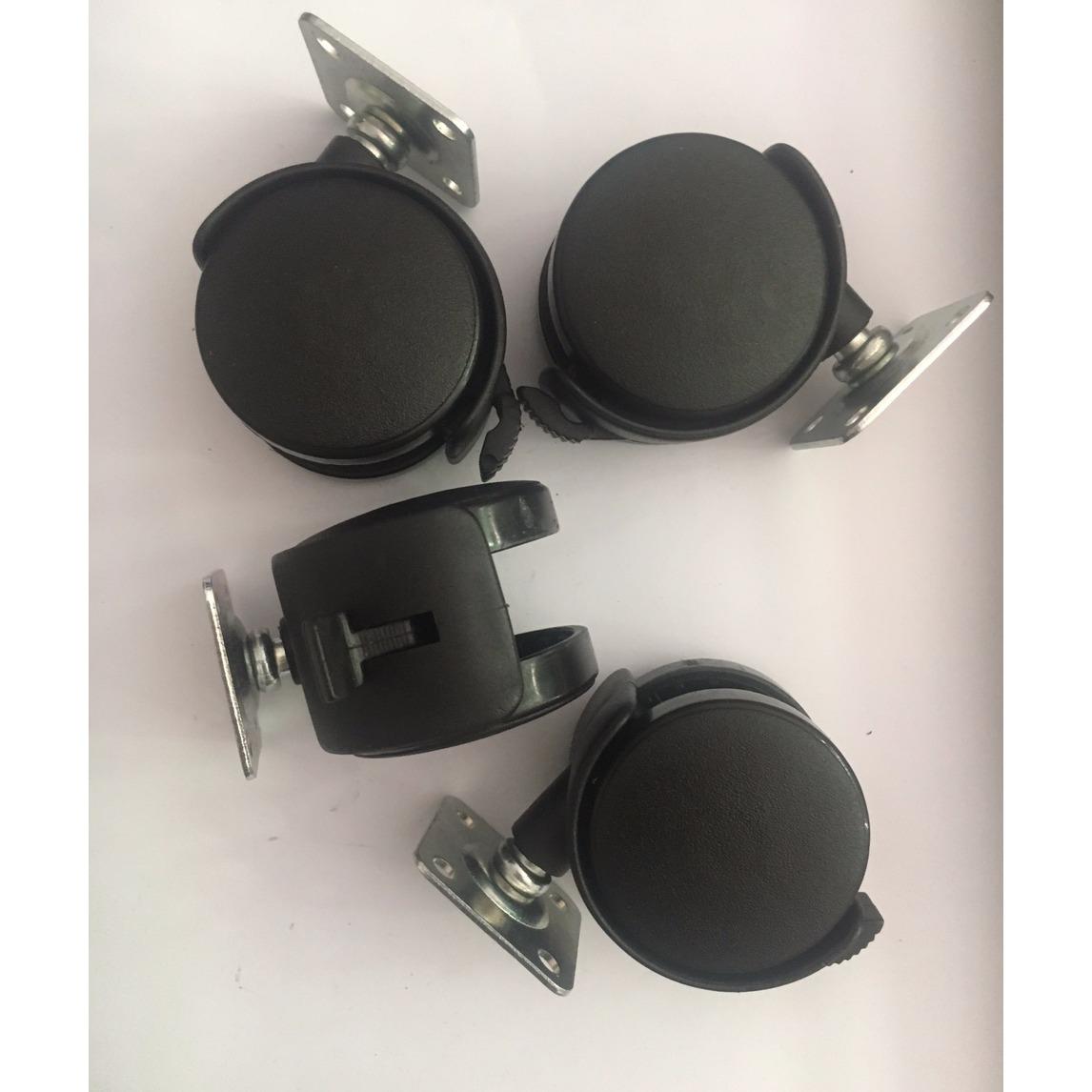 COMBO BỘ 4 BÁNH XE TỦ, GHẾ 5F ĐẾ VUÔNG CÓ KHÓA
