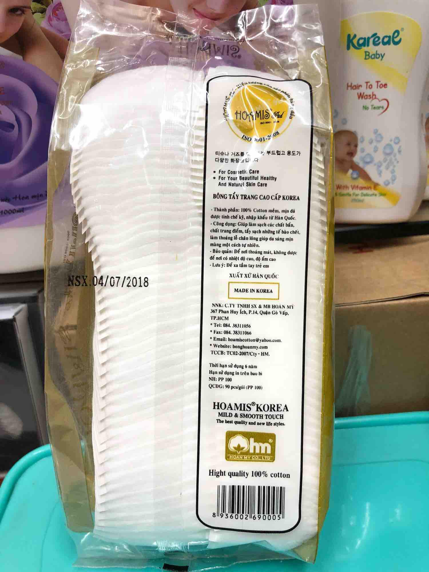 Bông tẩy trang Hoamis ( 100 miếng )