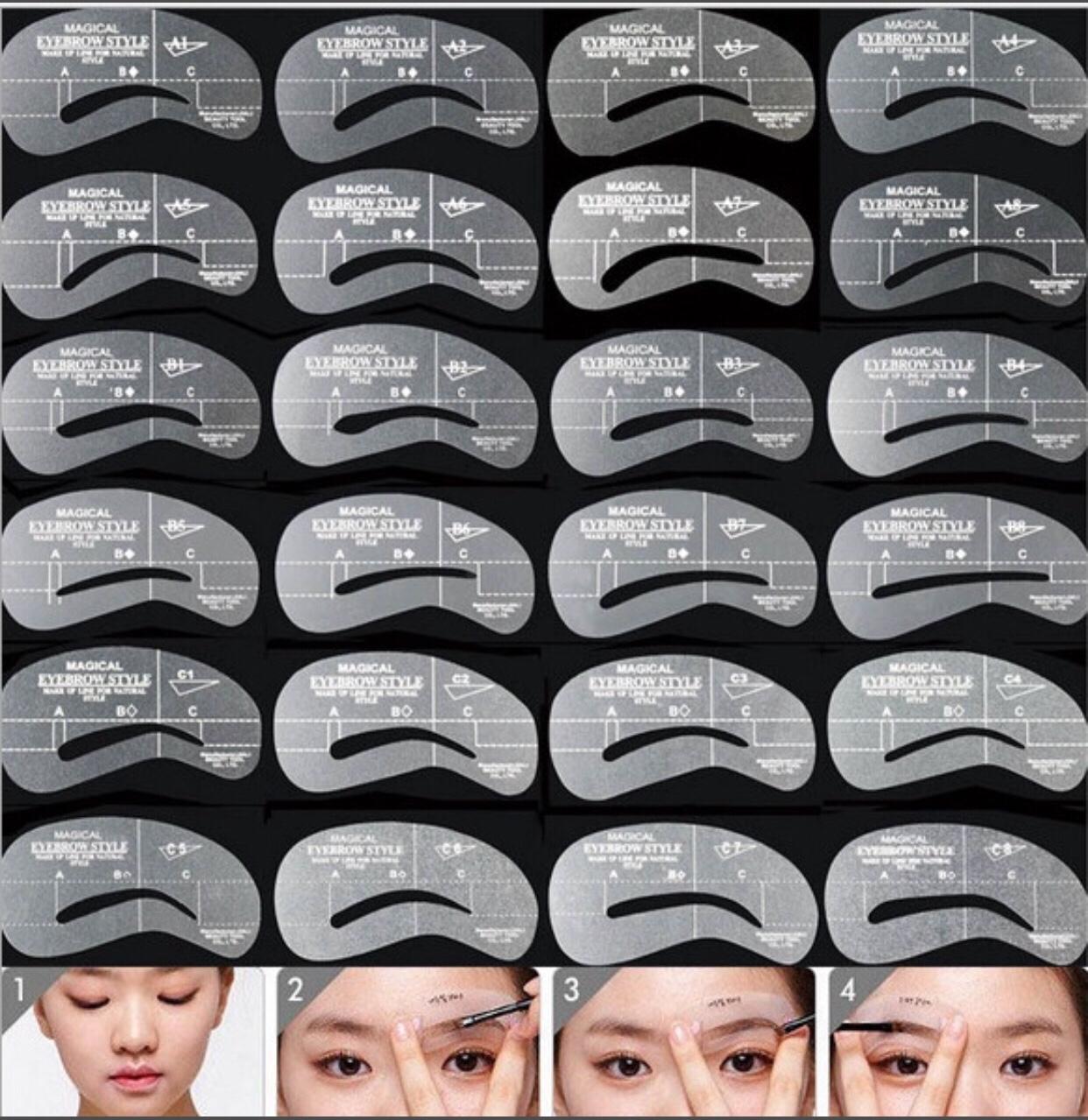 [HCM]BỘ 24 KHUÔN KẺ CHÂN MÀY MIGIC EYEBROW STYLE