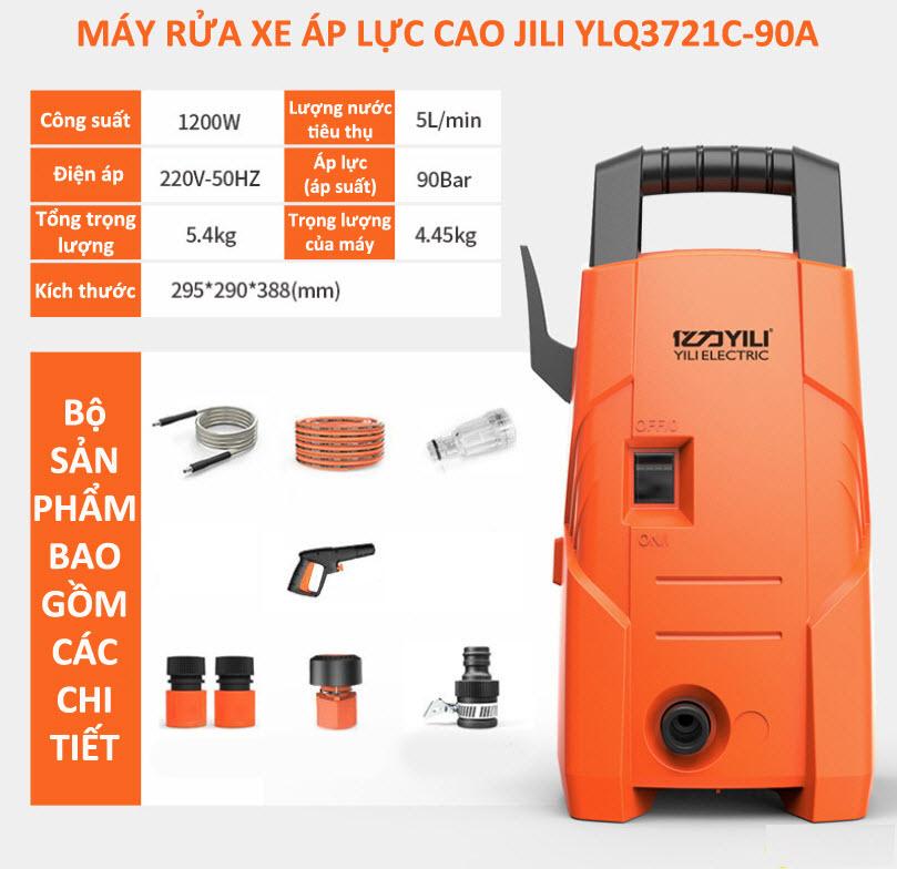 Máy phun xịt rửa cao áp Yili electric 1200W - Công nghệ NHẬT BẢN + TẶNG kèm bộ phụ kiện rửa xe