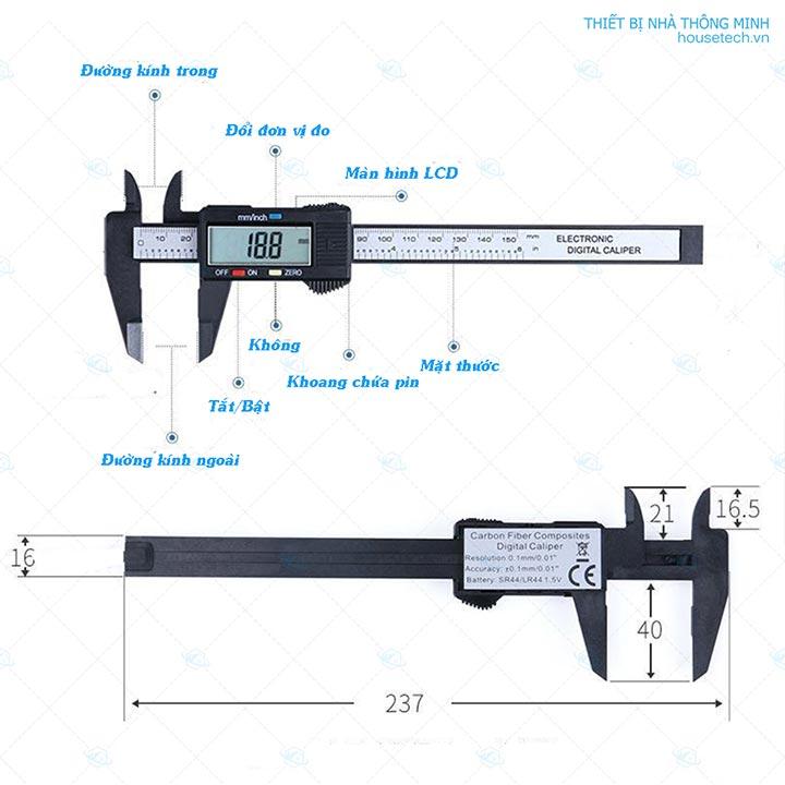 Thước kẹp điện tử giá rẻ HT-022