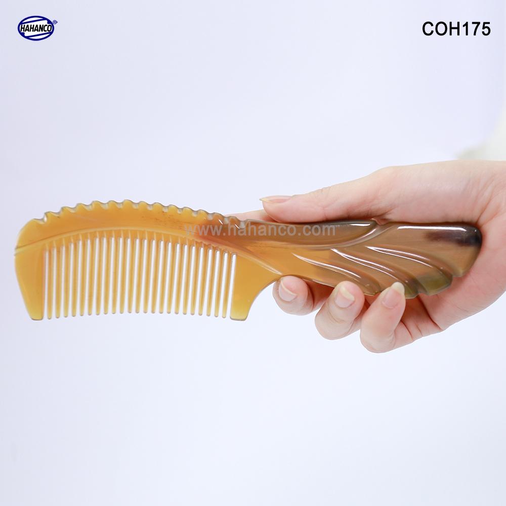Lược sừng xuất Nhật - COH175 (Size: XL - 20cm) Dáng lược Châu Âu - Mẫu cao cấp cực sang - Horn Comb of HAHANCO - Chăm sóc tóc