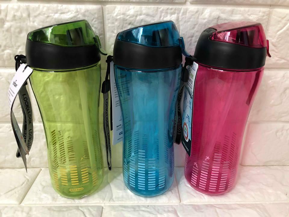 Bình nước thể thao tritan lock&lock 550ml (Màu xanh da trời, xanh lá cây, hồng)