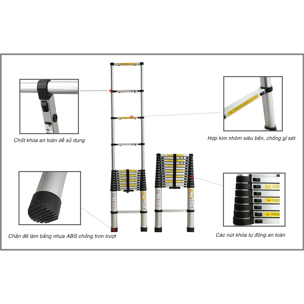 Thang nhôm rút đơn AMECA AMC48 - 4,8m Tải trọng 150kg