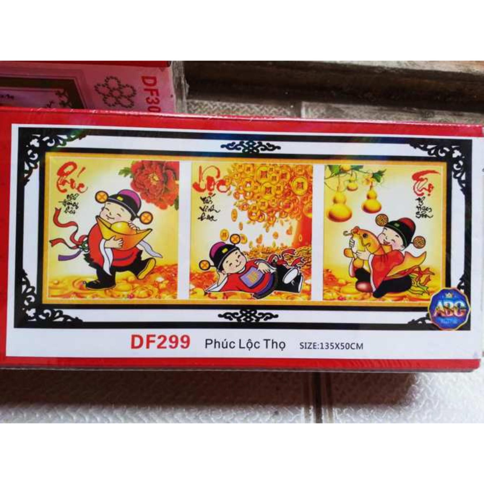 Tranh đính đá chất lượng cao Phúc Lộc Thọ