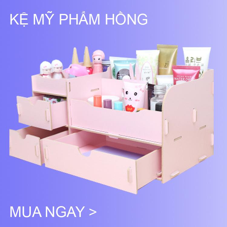 Kệ đựng mỹ phẩm tầng (Hồng nhạt)