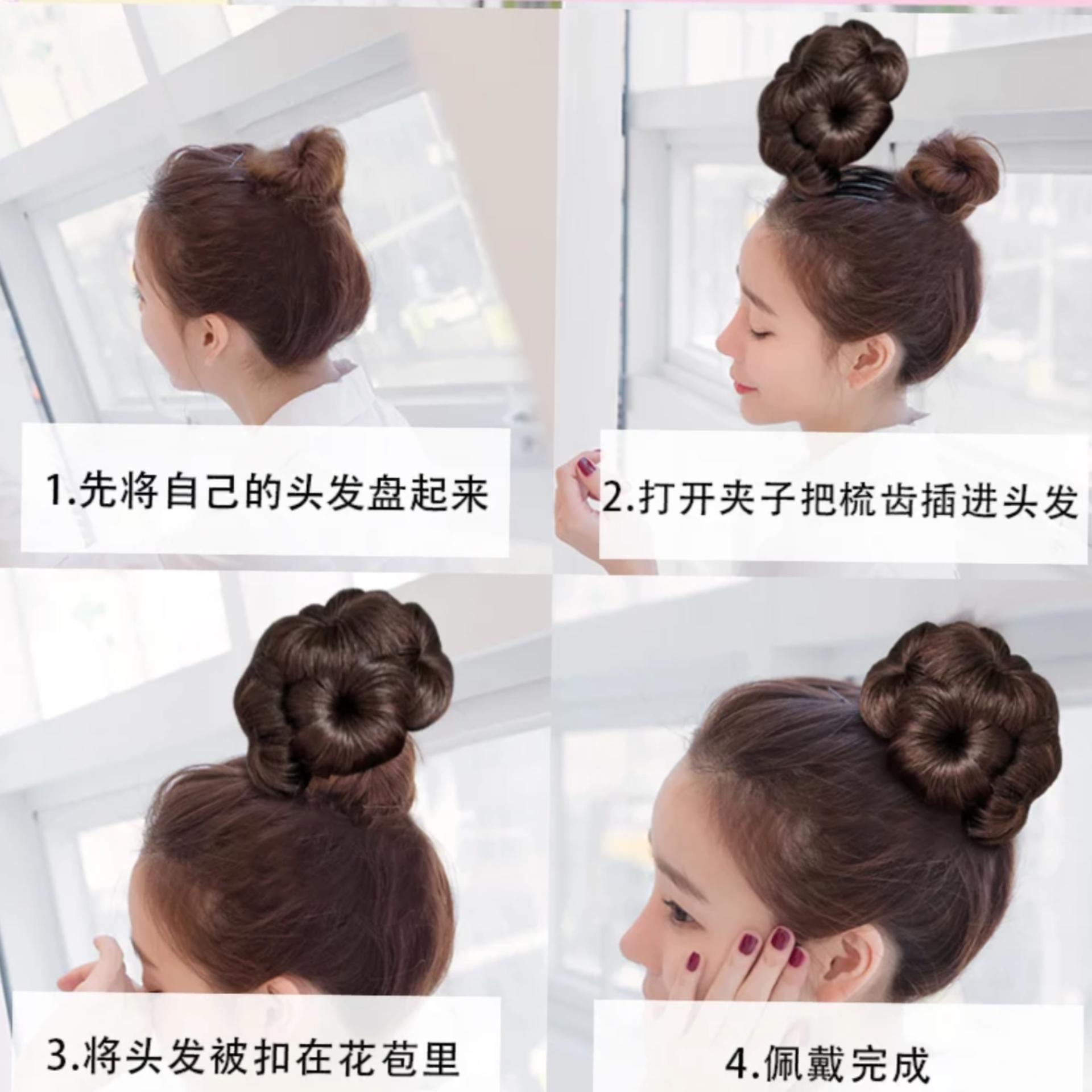 búi tóc giả hình bông hoa