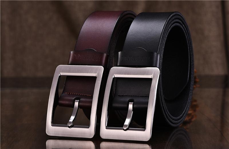 COMBO 02 Thắt lưng khóa kim kép, Dây nịt da nhập khẩu LEATHER (đen,nâu)