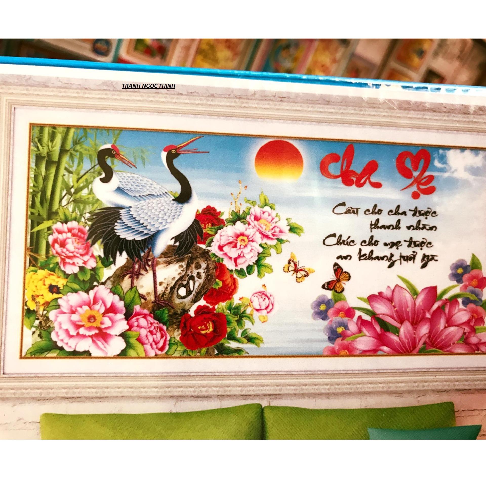 Yn2084-tranh đính đá cha mẹ