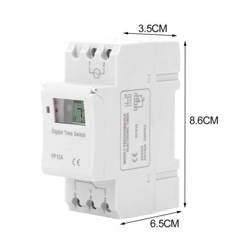 Công tắc hẹn giờ THC15A 16A 220V lắp ray cài tủ điện