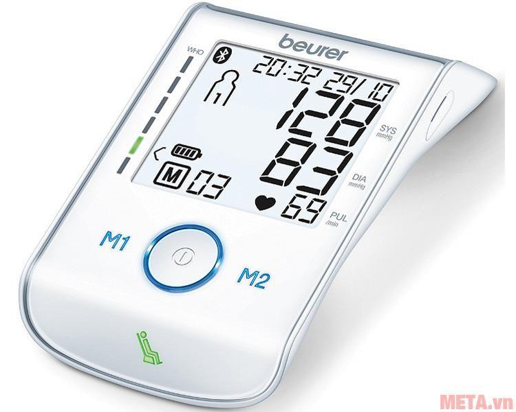 Máy đo huyết áp bắp tay Bluetooth Beurer BM85 ( trắng) - Hàng nhập khẩu