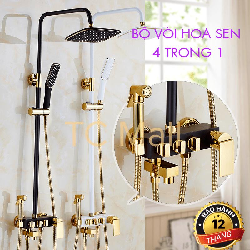 Đại Lý Nội Thất Phòng Tắm Giá Rẻ, Thiết Bị Vệ Sinh Cao Cấp, Bộ Vòi Sen Đứng 4 Trong 1 Loại Van Xoáy, Chất Liệu Cao Cấp, Thiết Kế Sang Trọng Hiện Đại - Bán thiết bị nhà tắm nhập khẩu giá rẻ, uy tín tại Việt Nam