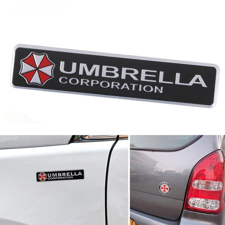 Logo Umbrella dán trang trí xe (UM hình chữ nhật dài)