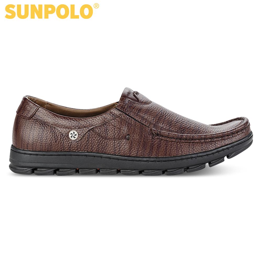 Men Loafer Leather Shoes SUNPOLO SOS505DN (Black, Brown)