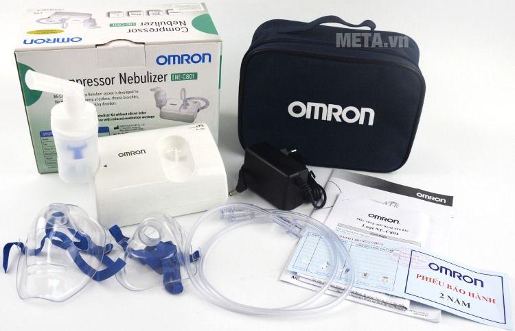 Máy xông mũi họng  Omron C801 hỗ trợ viêm mũi, viêm họng, máy nhỏ dành cho trẻ em