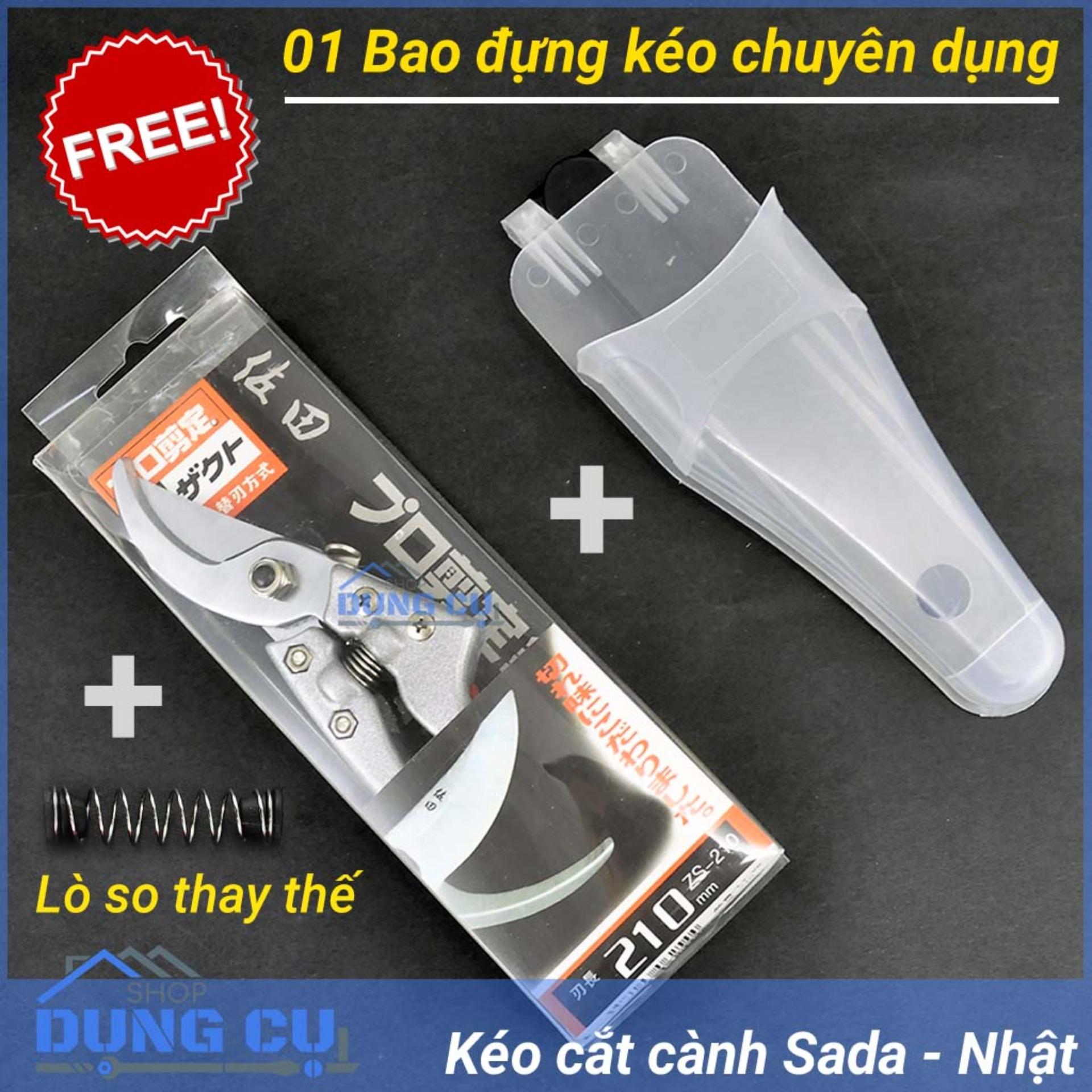 Kéo cắt cành cây SẮC VĨNH VIỄN  - SADA - Nhật (kèm lò xo sơ cua và bao đựng)