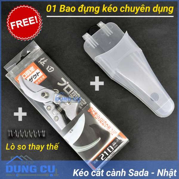 Kéo cắt cành cây SẮC VĨNH VIỄN  - SADA - Nhật (kèm lò xo sơ cua và bao đựng)