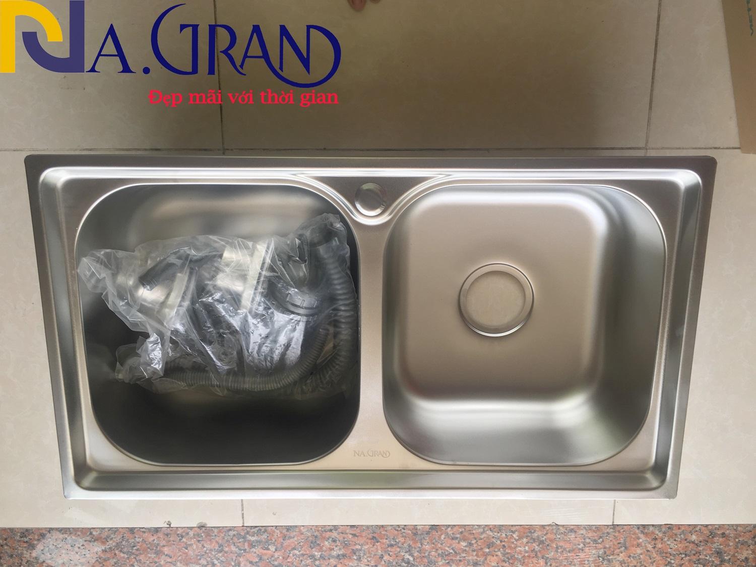 Chậu Rửa Chén Bát INOX 304 Cao Cấp N10 NA.GRAND Tặng Bộ Xả Chậu